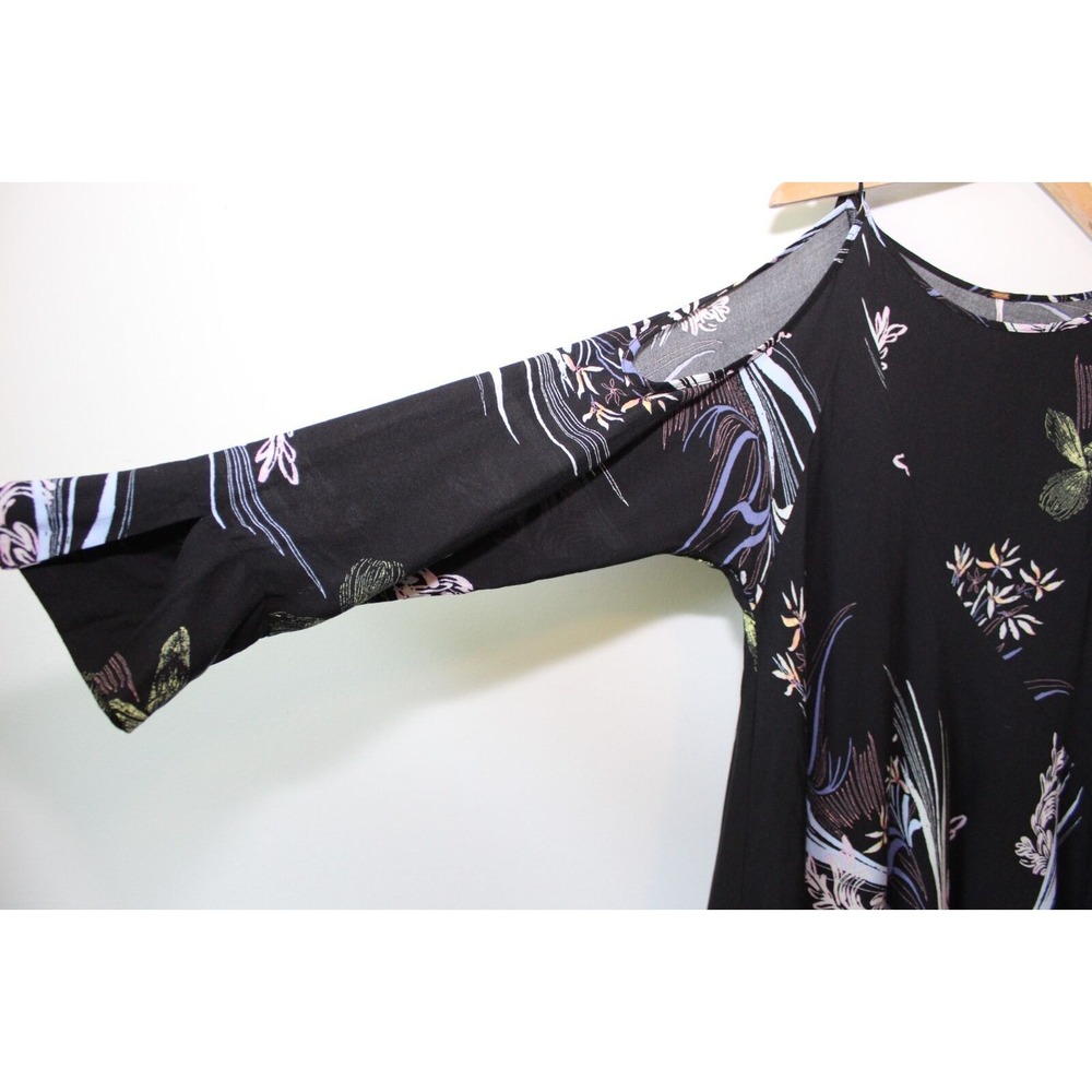 Free People Clear Skies Floral Cold Shoulder Tunic Top Mini Dress Black Size XS - Picture 5 of 12